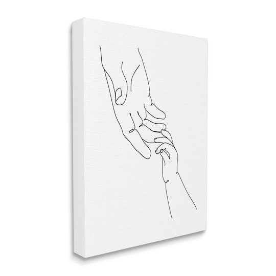 Stupell Industries Baby Hands Reaching Minimal Line Drawing Canvas Wall Art